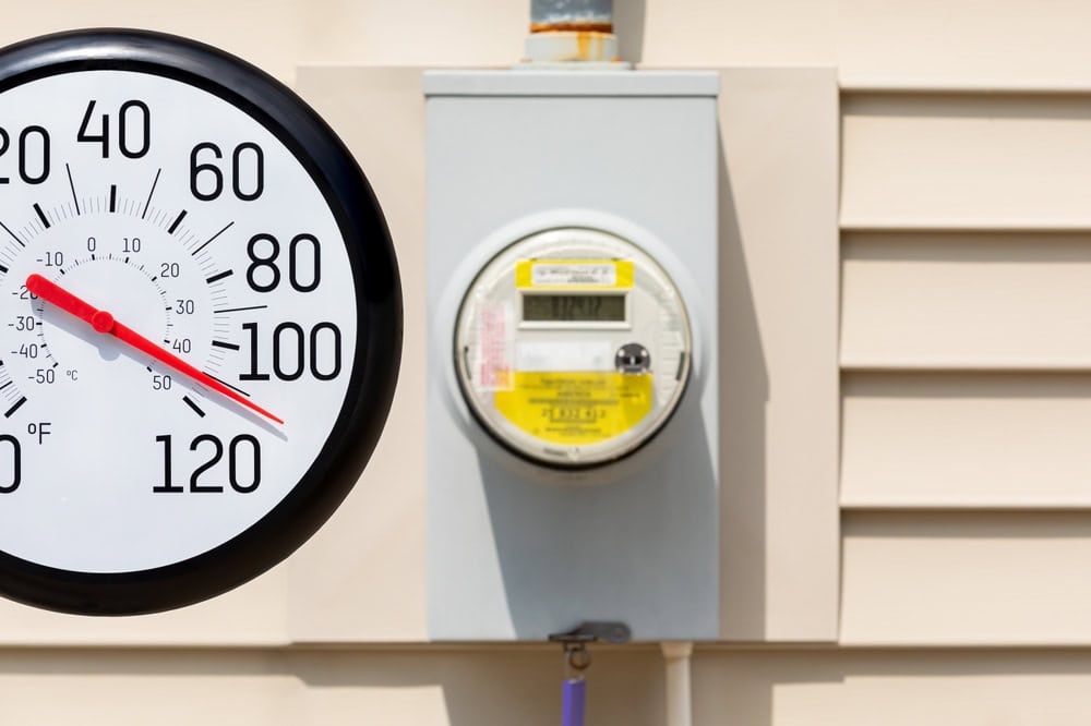 hot temperatures in summer leading to increasing energy usage from electricity cooling air conditioning