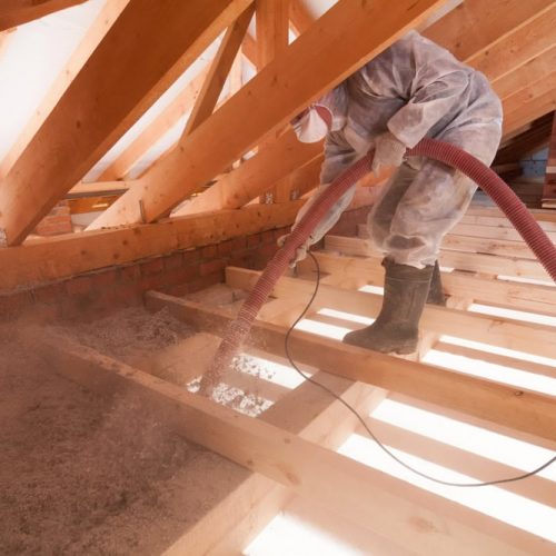 installing cellulose insulation in the attic of a home needing more efficiency and comfort in massachusetts